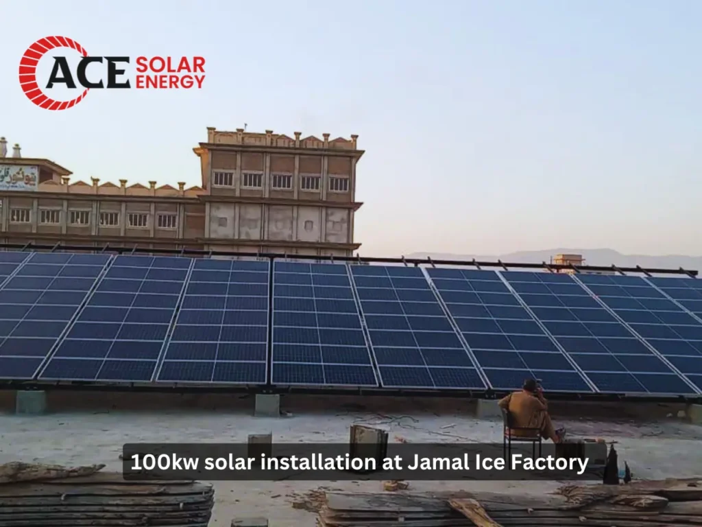 100kw solar system installed at Jamal Ice