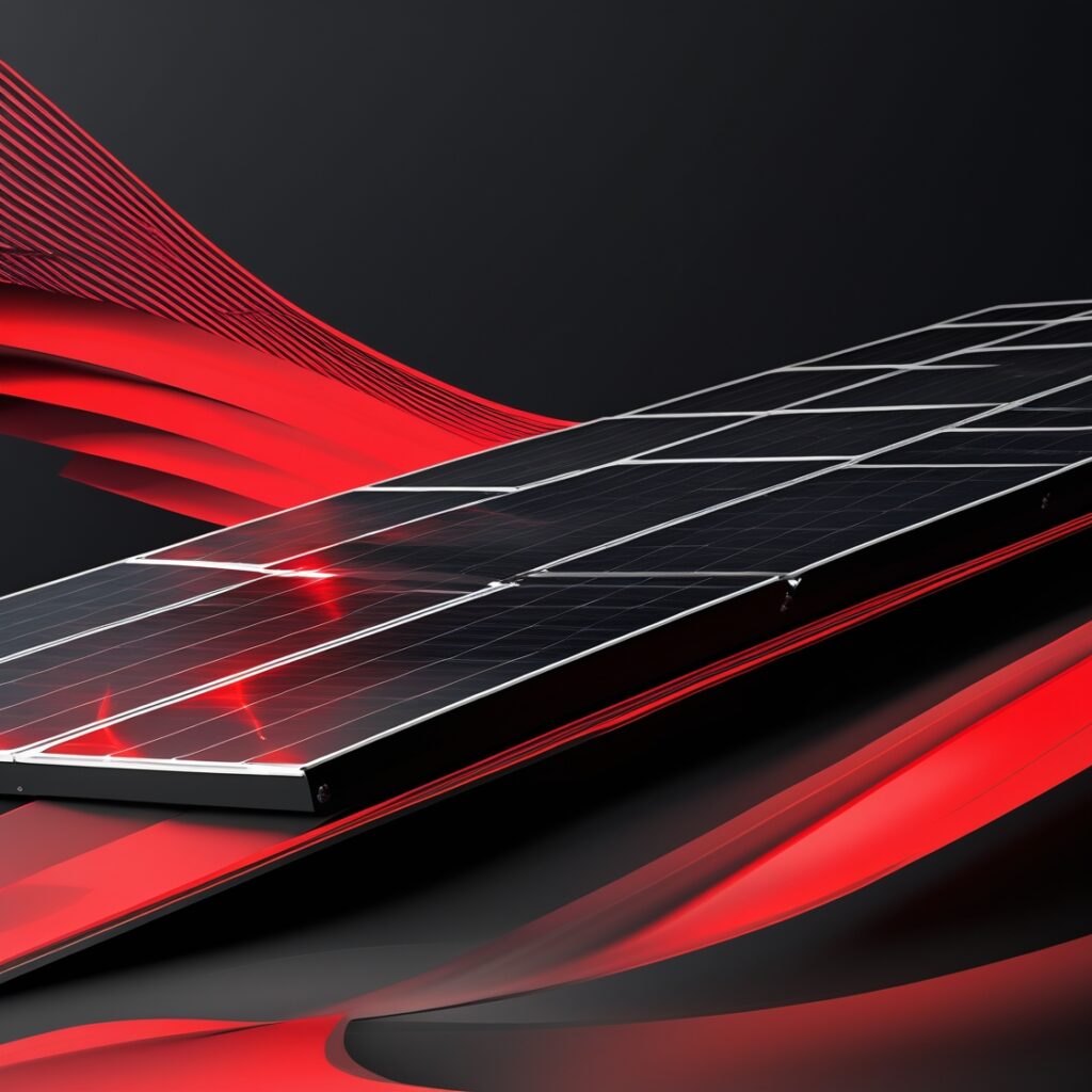 Solar Panel with red and black background